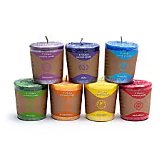 Bougies Votive Chakras avec verre  (1)