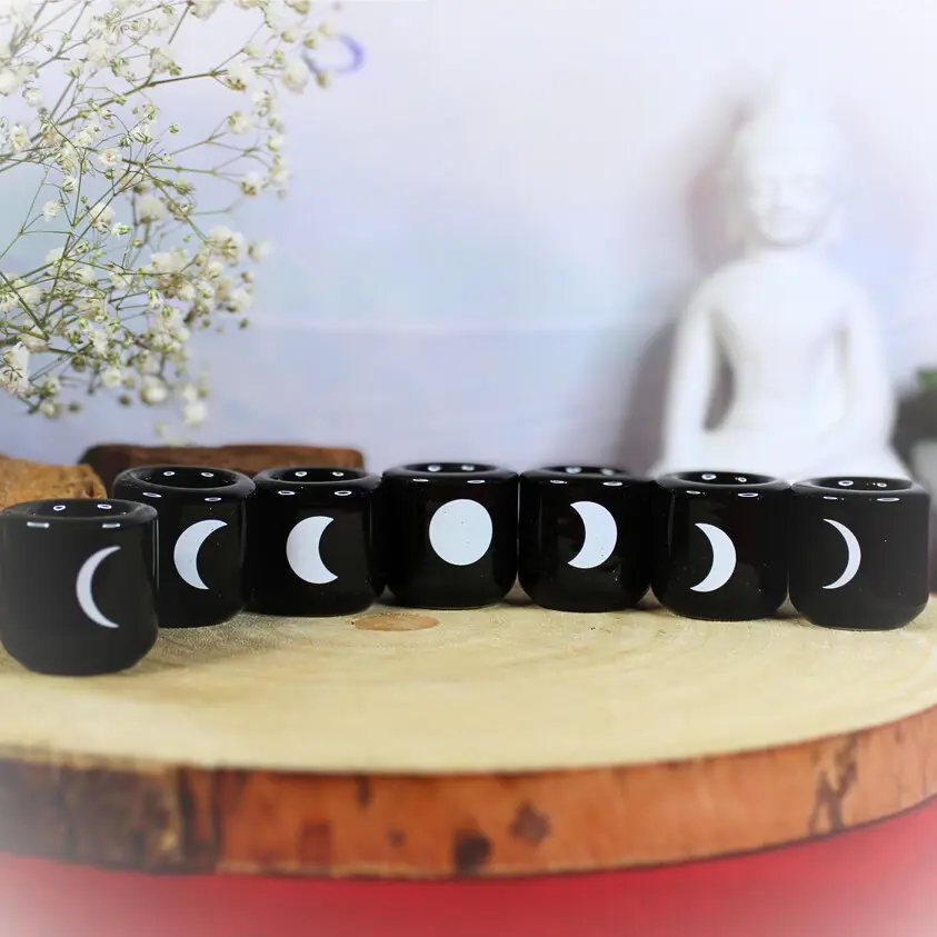 Lunar Phase Porcelain Candlestick 