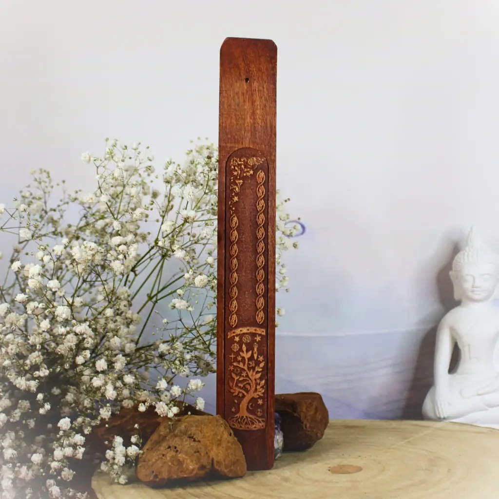 Porte-Encens Arbre de Vie en Bois d'Acacia