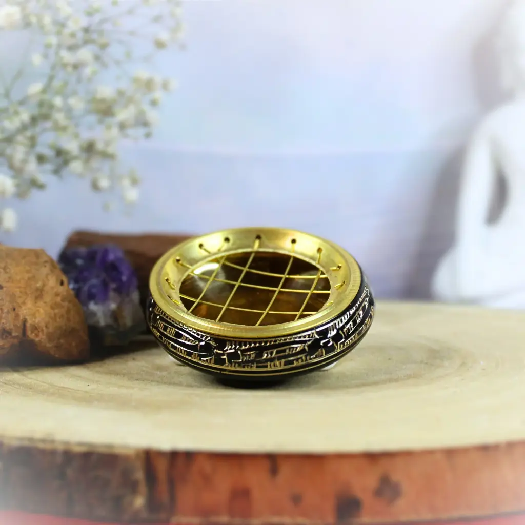 Porte encens laiton - Noir