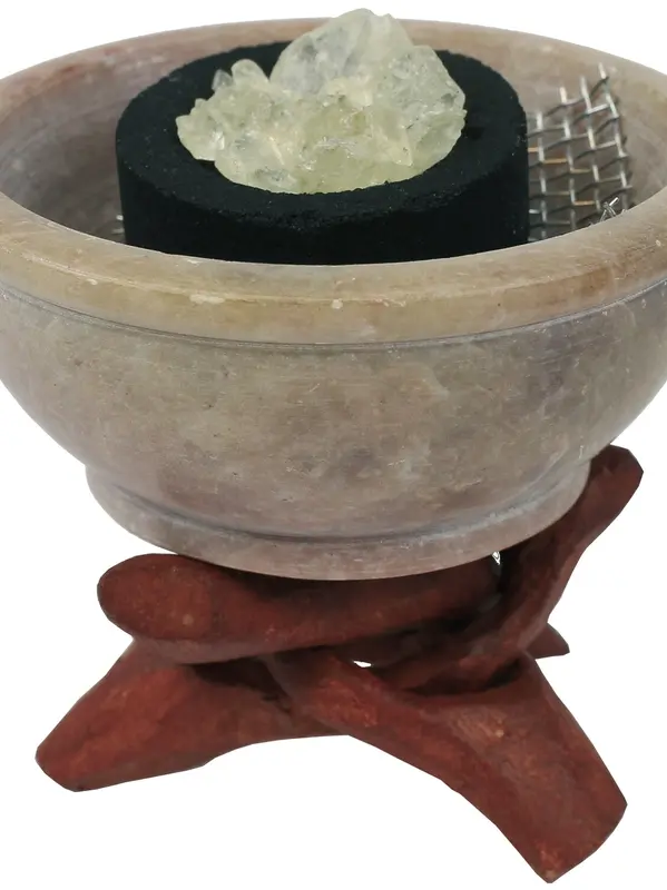 Porte encens pierre, tripied 