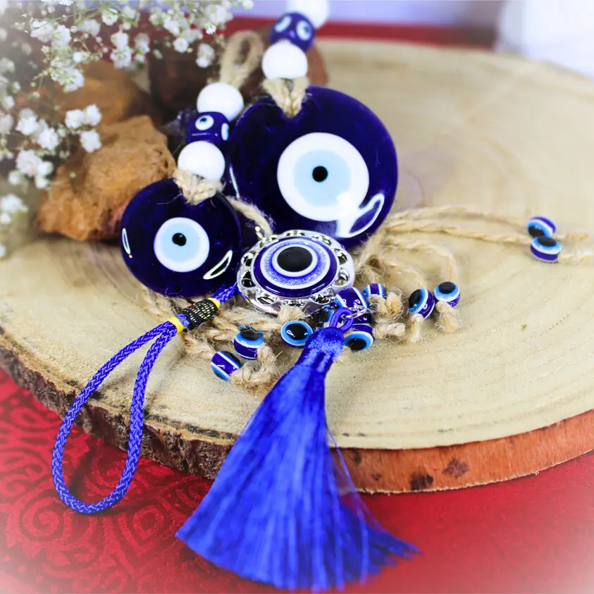 Amulette Œil Turc (Pendentif voiture avec Pon pon)