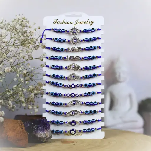 Blaues Schutzarmband mit Nazar-Amulett