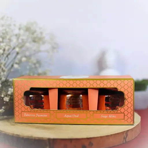 [PI-0030] Bougies Veda en Pot avec Couvercle – Lot de 3