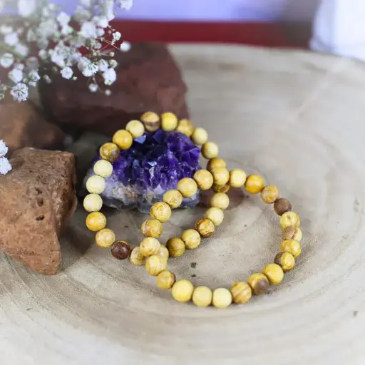 [PI-0079]  Palo Santo Armband mit Rundperlen