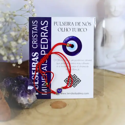 [TA-0027] Pulseira com Nó Olho Grego Azul  