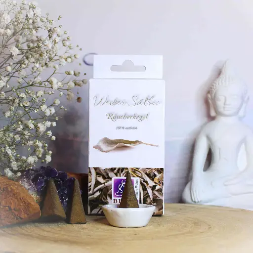 [BE-0008] White Sage Incense Pyramid