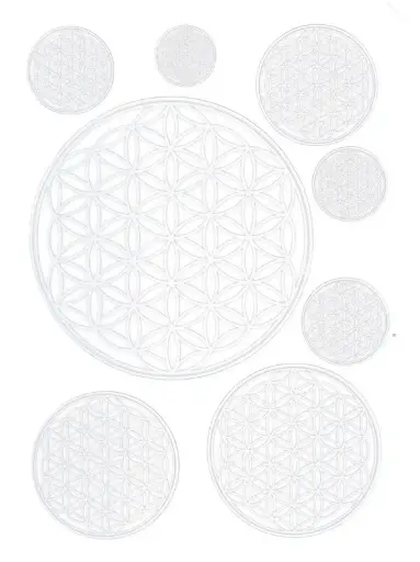 Adhésif verre/fenêtre Fleur de vie  plusieurs