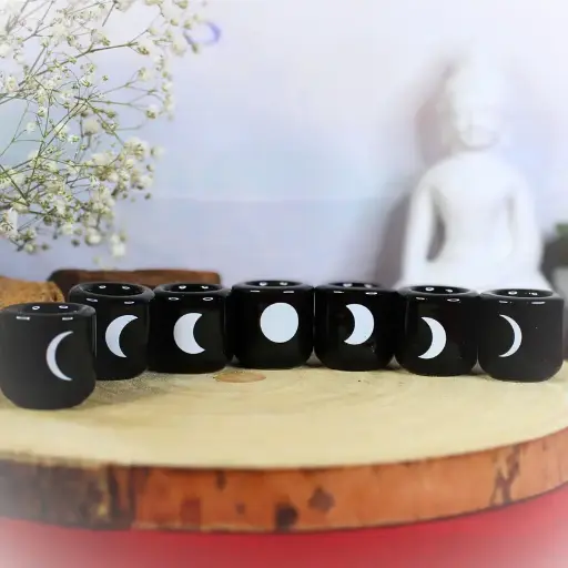 [NJ-0001] Lunar Phase Porcelain Candlestick 