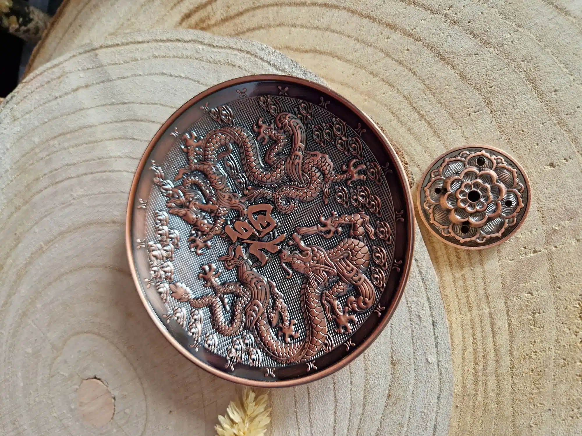 Porte encens Dragons couleur cuivre