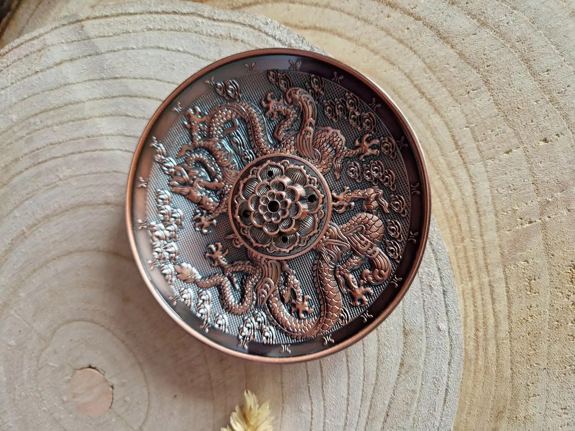 Porte encens Dragons couleur cuivre