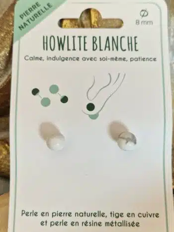 Boucles d'oreille howlite blanche