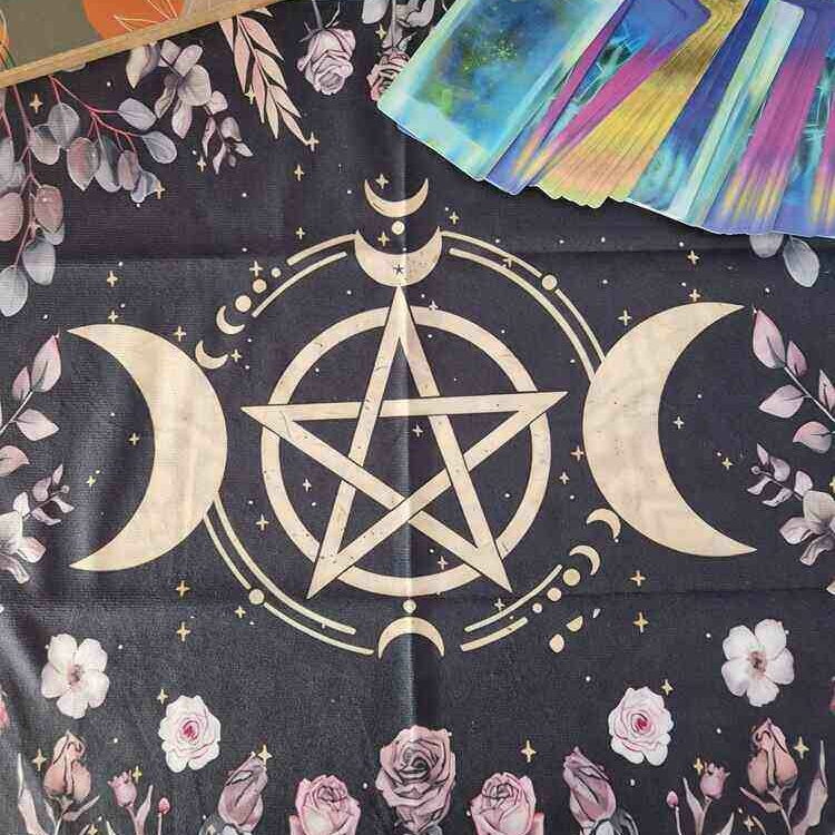 Triple Moon Pentacle Altar Cloth