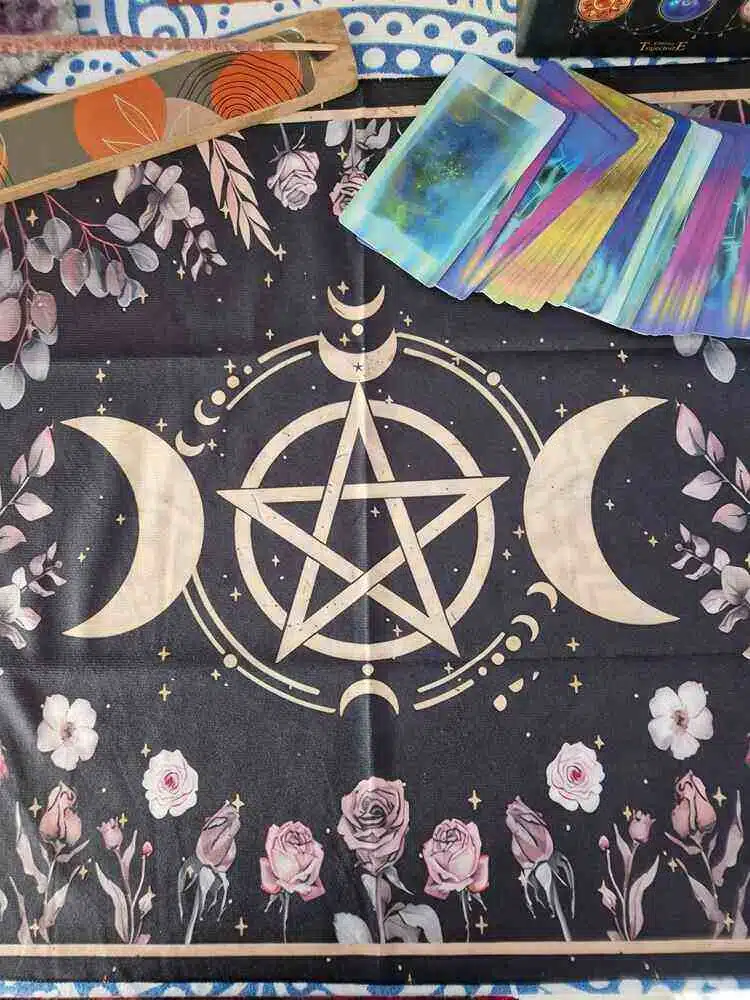 Triple Moon Pentacle Altar Cloth